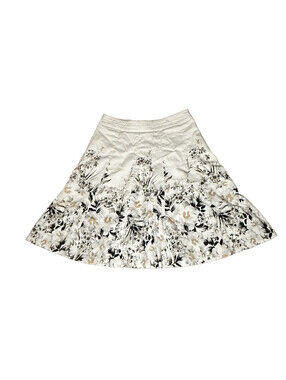 White House Black Market Womens Flare Skirt Lined Side Zip Pockets Size 14